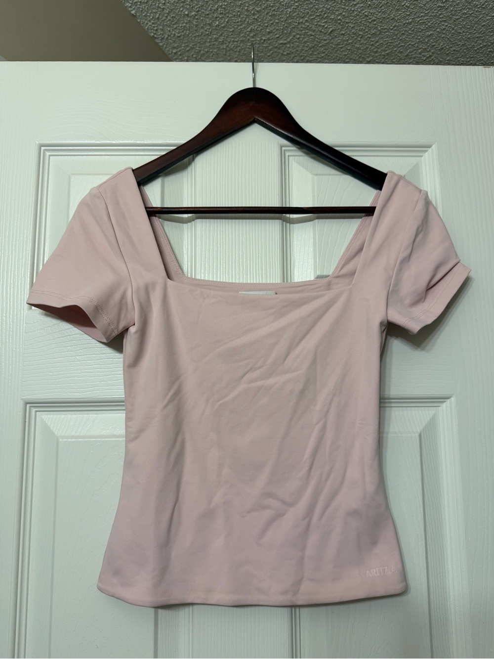 Babaton Contour Square Neck Short Sleeve Top - Light Blush Pink